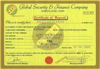 Fake certificate of ownership